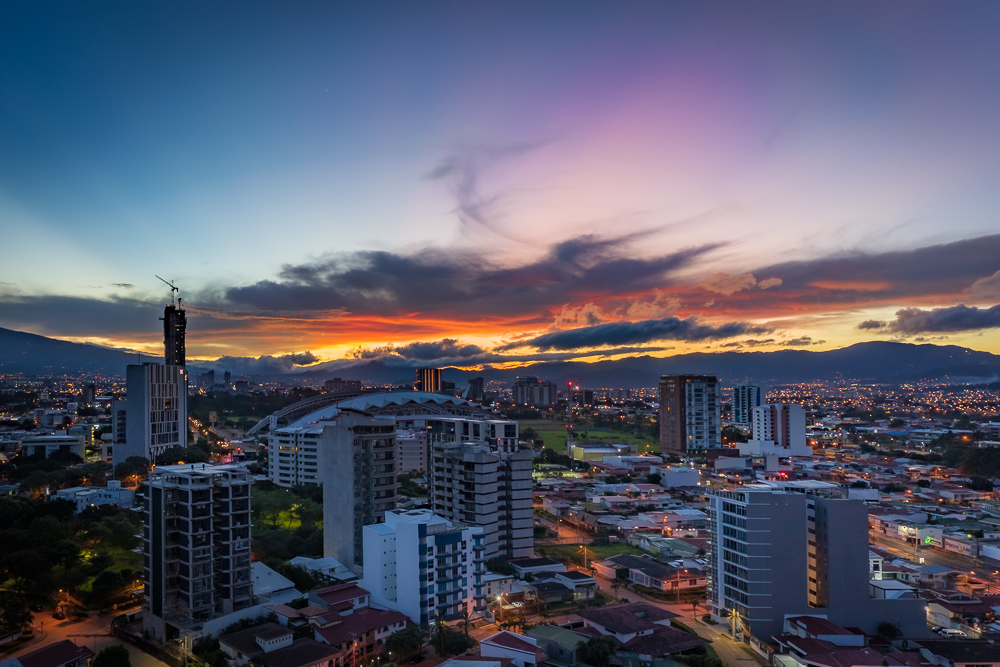 San José skyline at dawn