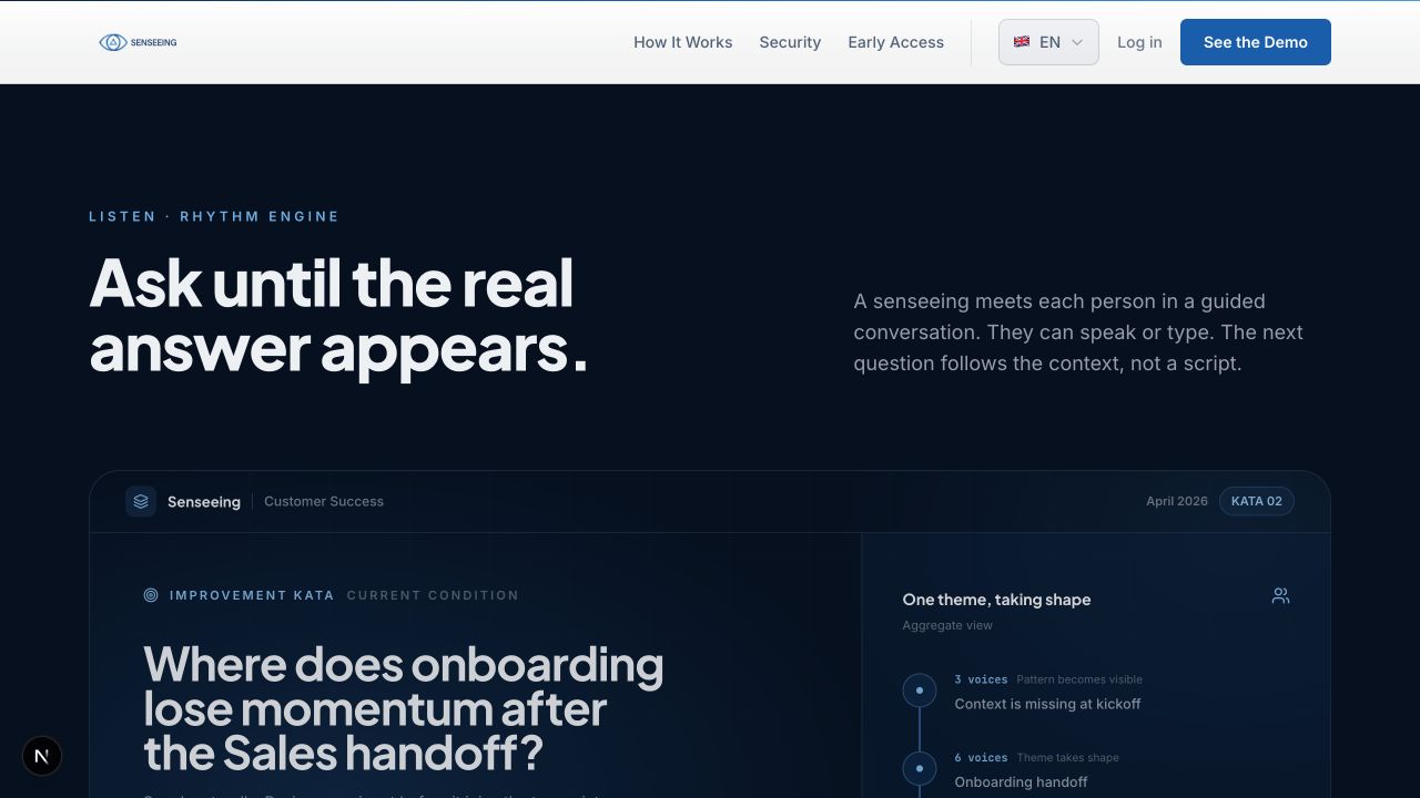 Senseeing guided conversation that follows each person's context